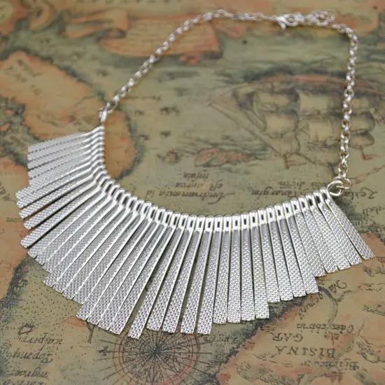 vintage charms gold silver and black geometric tassels choker bib statement collar necklace Free Shipping Mixed Order Over $10 | Украшения