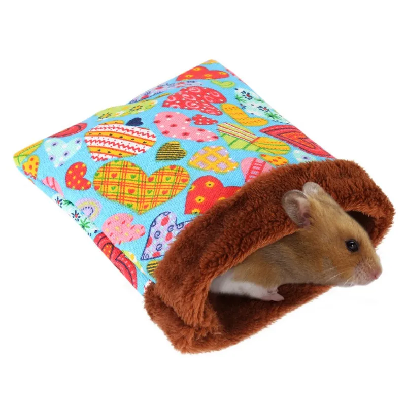 

Warm Hamster Bed House Soft Plush Guinea Pig Bed Rat Nest Small Animals Mouse Sleeping Bag House Accessories Hamster Cage
