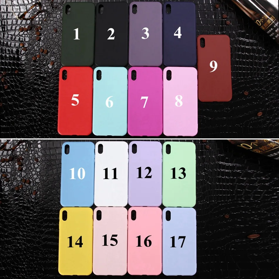 XBXCase Candy Color TPU Rubber Silicone Phone Case for iPhone 6 6S 7 8 Plus Matte Protective Case for iPhone XS X XSMax XR Cover