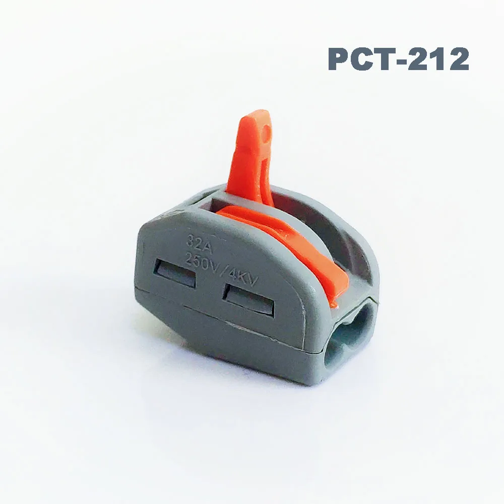 30 шт./лот 412 PCT-212 Универсальный Компактный проводной разъем 2 pin, проводниковый блок питания электрического соединителя