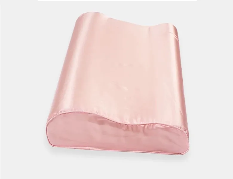 Mulberry Silk 25 mm Ivory Champagne Pink Purple Colors Double Silk Latex pillow cases 30x50 cm or 40x60 cm 2 PCs On Sale - Цвет: Pink color