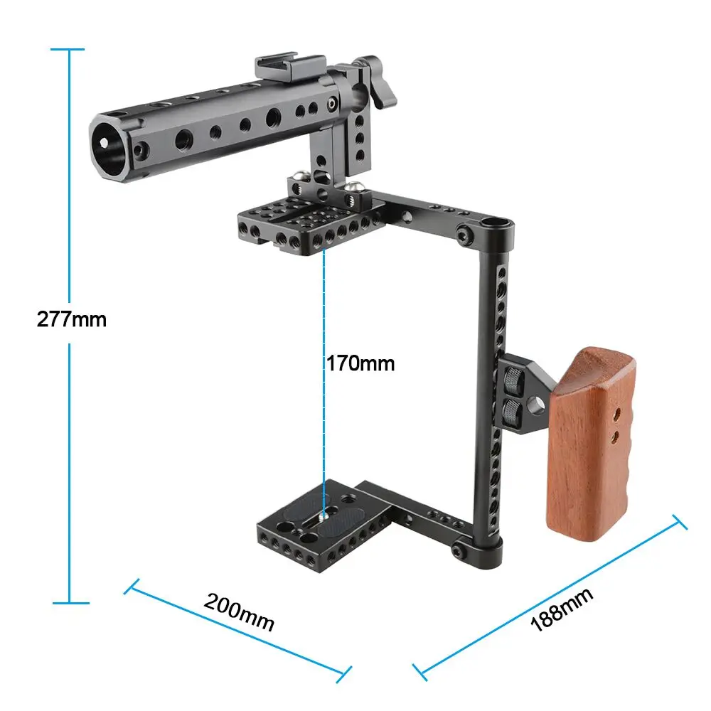 CAMVATE универсальная клетка с верхней ручкой деревянная ручка для 80D, GH5(большой) C1561 камера аксессуары для фотографии