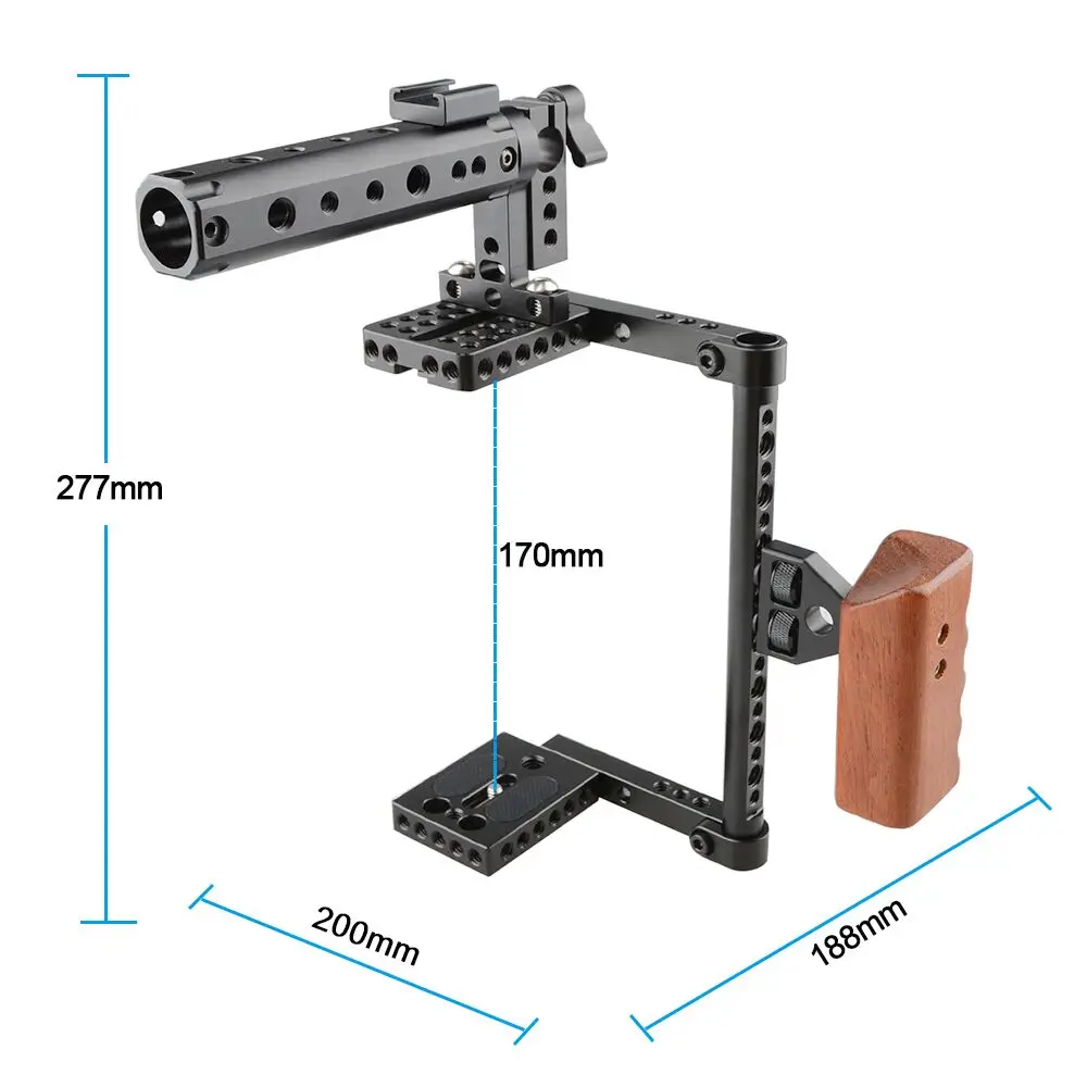 CAMVATE Universal Cage Top Handle Wood Grip for