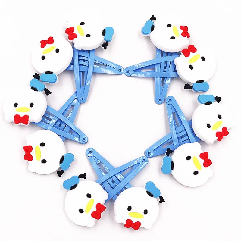 10PCS Good Quality Animal Elephant Icon Hair Clips Cartoon Marie Cat PVC New Design Hair Pins For Girls BB Gifts - Цвет: Армейский зеленый