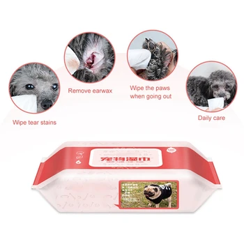 

80 Pcs/lot Pet Eye Wet Wipes Cat Dog Tear Stain Remover Gentle Non-intivating Cleaning Wipes Grooming Cleaning Paper Towels