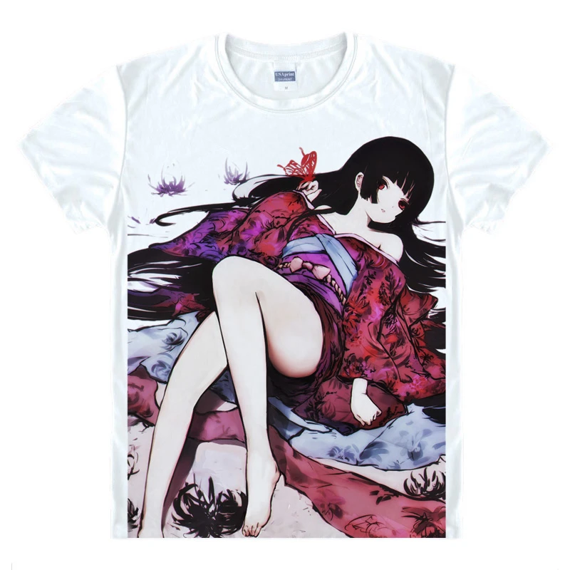 地獄少女閻魔あいアニメユニセックスtシャツかわいい夏半袖シャツプリントtシャツトップス16パターンカラー白 Tシャツ Aliexpress