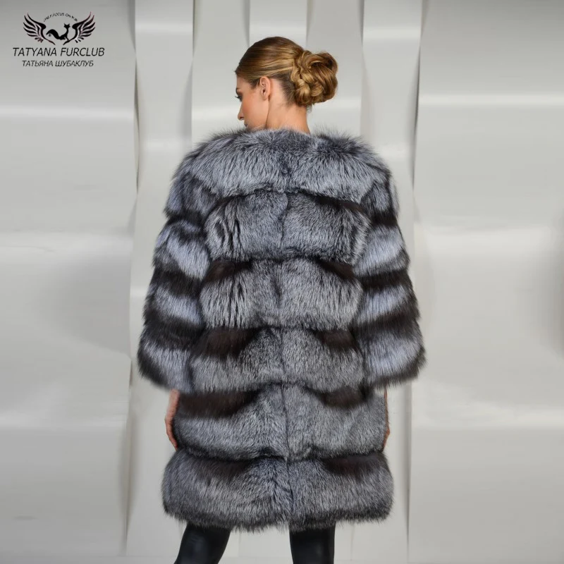 Женская куртка с натуральным мехом лисы Tatyana Furclub новинка 2020 пальто для русской