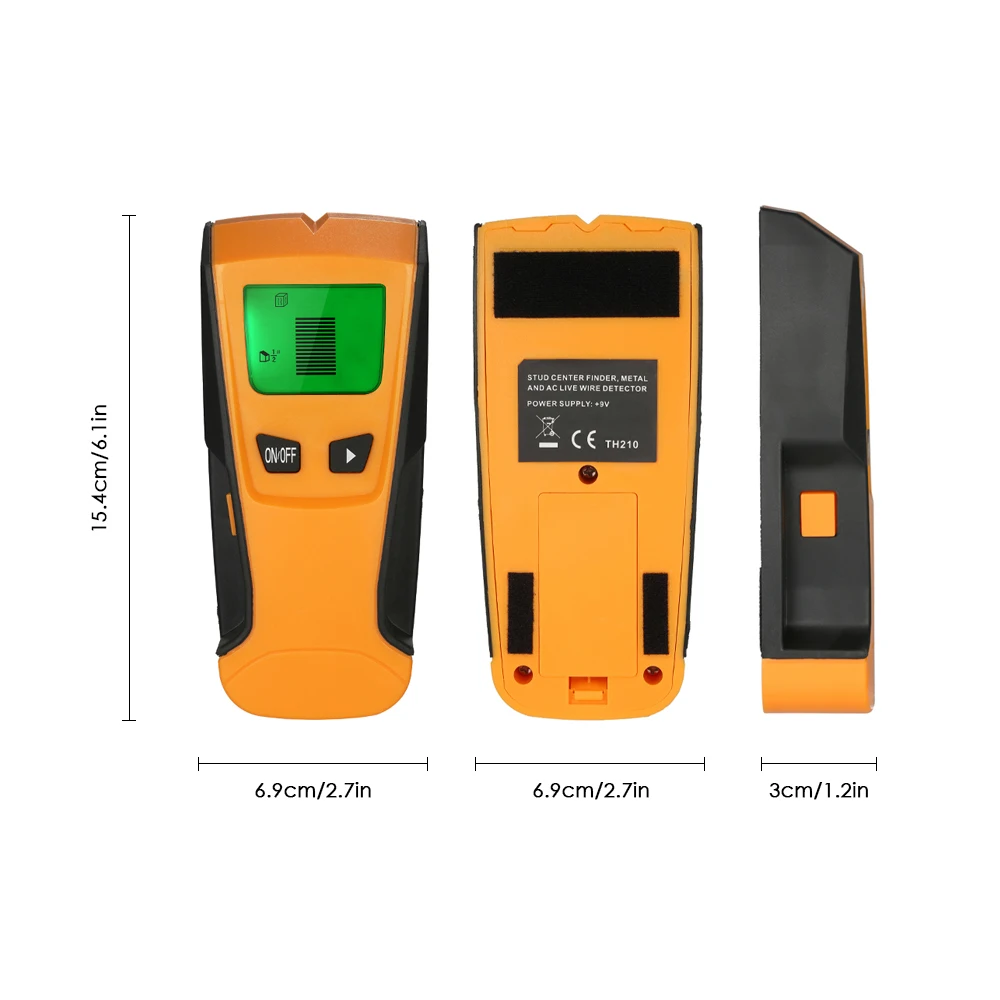 Meterk 3 в 1 pinpointer металлодетекторы Стад центр поиск металла и AC живой провод детектор настенный сканер Золотой искатель