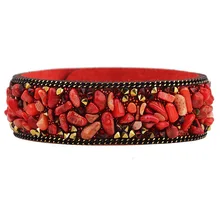 UBEAUTY Paris Circles Indian Wrap Bangle Cuff Colorful Fashion Jewelry Natural Crystal Gravel Multicolor Bracelet For Women Hot