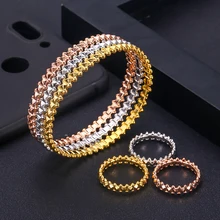 Jankely Роскошные геометрические кольца наборы Мода Дубай серебряные свадебные комплекты украшений для женщин Свадебные brincos para as mulheres