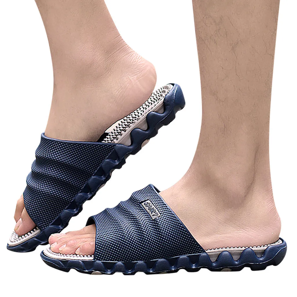 Home Sole male Casual Soft Men's Gentleman Leisure Massage Health Wear Non-slip Beach Slippers Shoes Toe Foot shoes