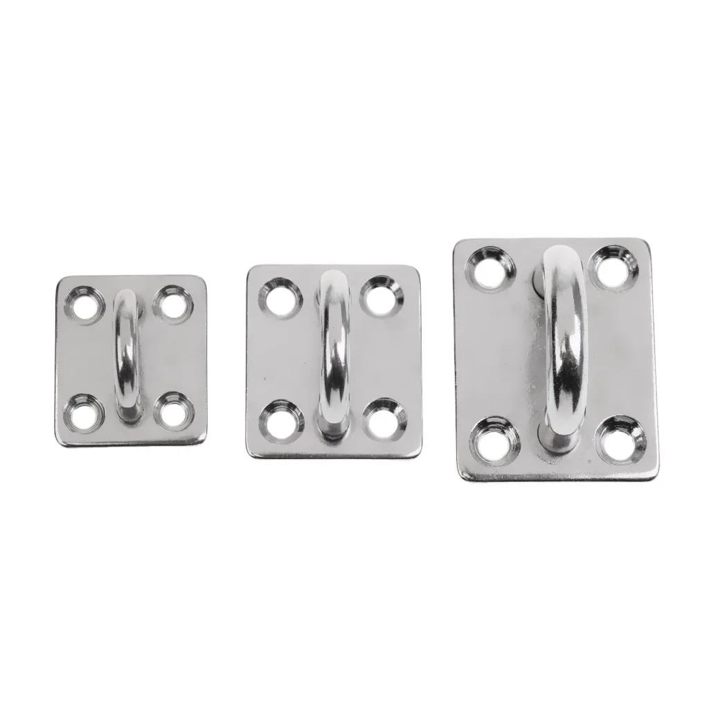 

Heavy Duty 304 Stainless Steel Square Pad Eye Plate Shade Sail Sailboat 5/6/8mm for Kayaking Canoe Boat Water Sports Accessories