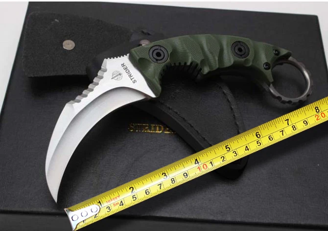 

Newest Strider Rescue Karambit Knives D2 Blade G10 Handle Camping Fixed Blade Knife Outdoor Hunting Knives Multi Survival Tools