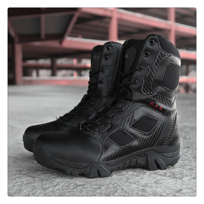 Высококачественные брендовые кожаные ботинки в военном стиле; Тактический пустынный военный мужской ботинки; Уличная обувь; ботильоны
