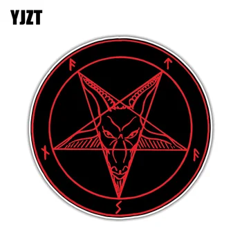 

YJZT 10.2CM*10.2CM Satan Devil Demon Evil Hell Car Sticker Reflective Funny Decal PVC 12-1301