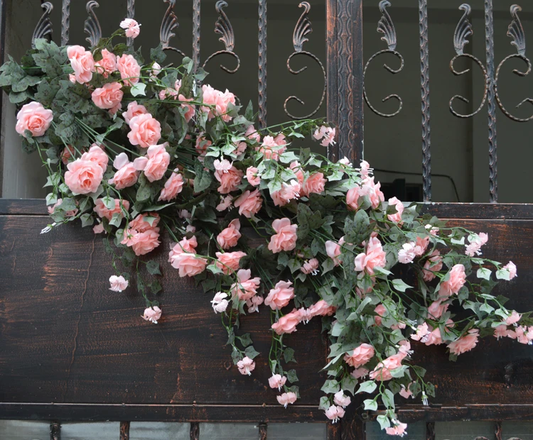 Свадебные Pavillion цветы полоски розы с трава зеленый квадрат цветок фон цветок стены Свадебные украшения 4 м x 24 см