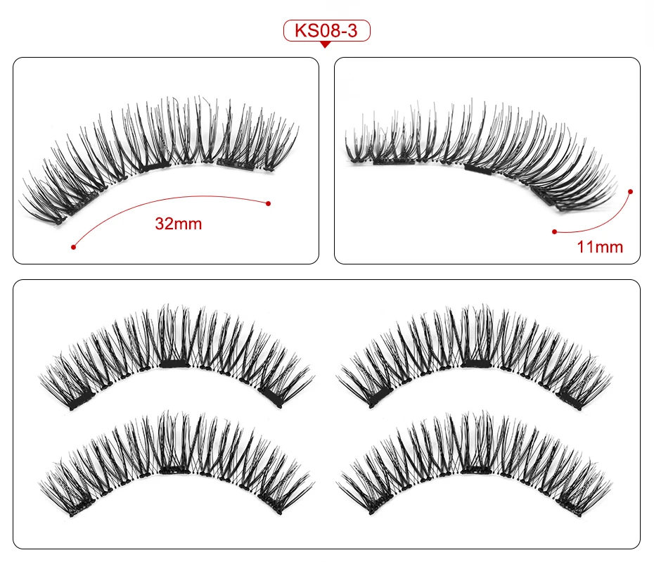 Магнитные ресницы с 3 магнитными магнитами ресницы натуральный накладные магнит для ресниц ресницы с аппликатором для ресниц 24P-Z-3-T