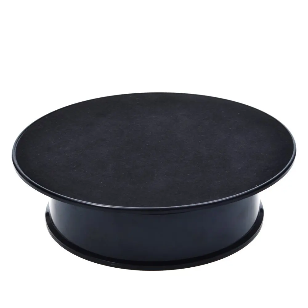 2 Sets 20cm Stylish Black Velvet Top Electric Motorized Rotary Rotating Display Turntable for display Jewelry Watch toy model