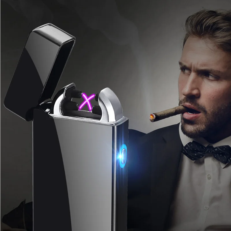 Electric Lighters For Cigarette ARC Light Chargeable Touch Lighters