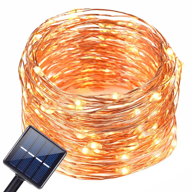 

10M 20M Outdoor Solar Powered Copper Wire String Lighting Waterproof Led Fairy Lights Solar Strip Lawn Light Christmas Decor