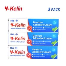 Y-Kelin Denture Adhesive Cream 120 gram (40g*3 packs) Strong glue prosthesis removable dentures
