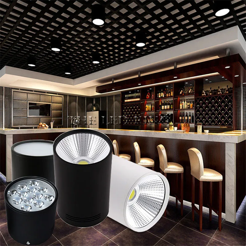 Super Bright LED Dimmable Surface Mounted Downlight COB 6W 9W 12W 15W LED Spot light LED decoration Ceiling Lamp 110v 220v
