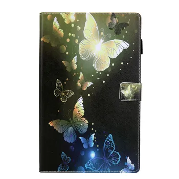 

For Amazon Kindle Fire HD 10 2017 Tablet Case Flip Cover Stand Wallet With Card slot Design pineapple Butterfly Unicorn Kitty