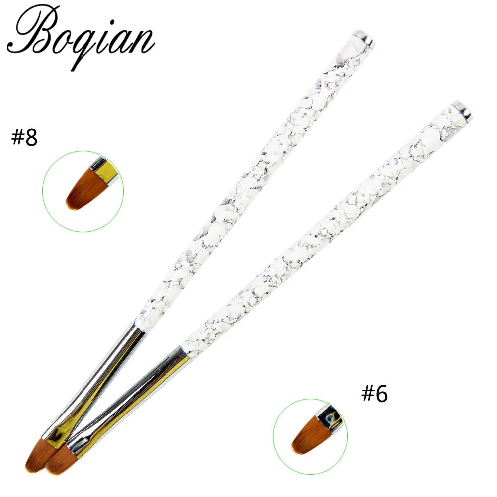 BQAN 2 шт. #6 #8 ручка для нейл-арта акриловая УФ-Гелевая Удлиняющая кисть рисования
