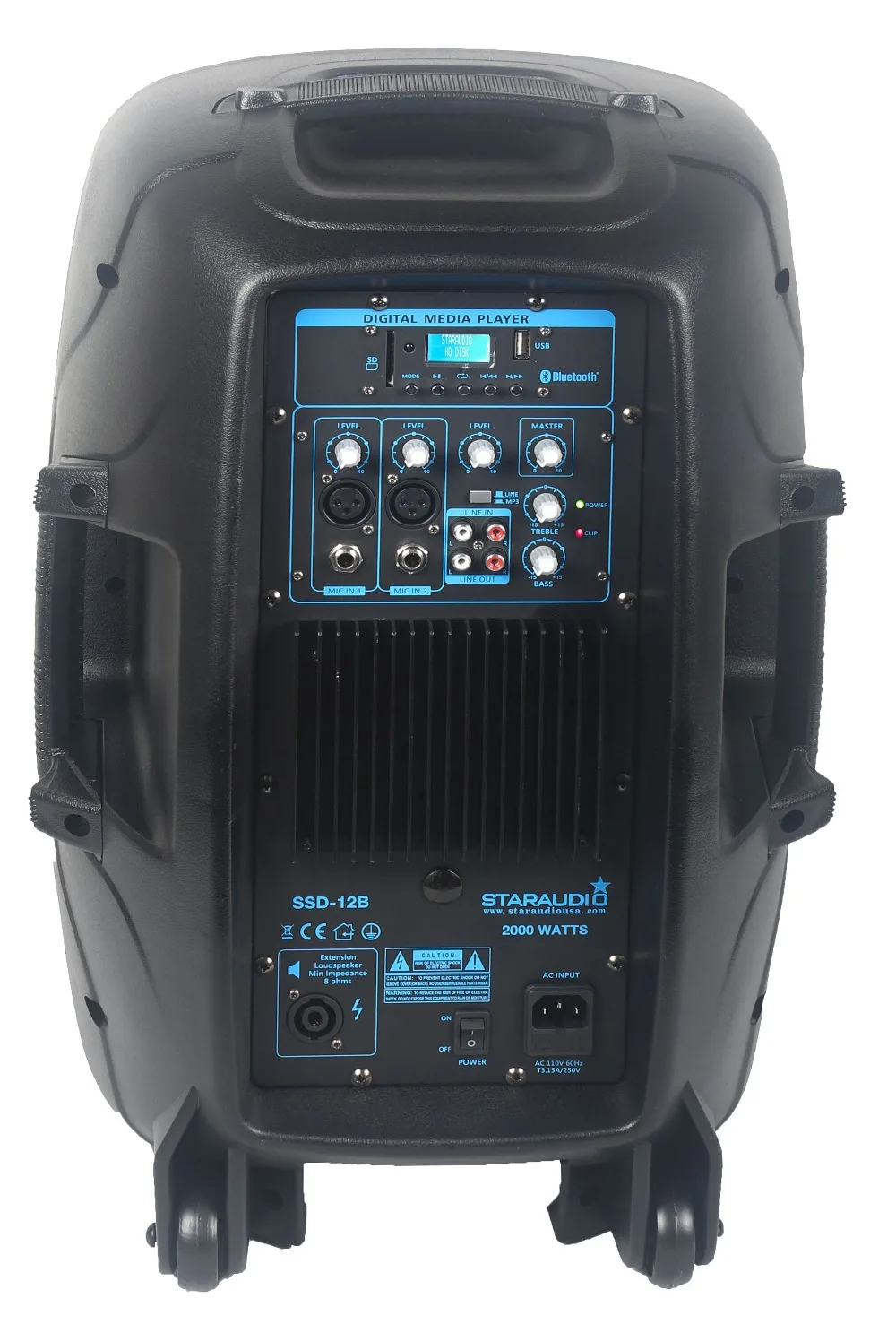 dual 12 inch 2000w dj pro stage pa powered speakers with cables stands