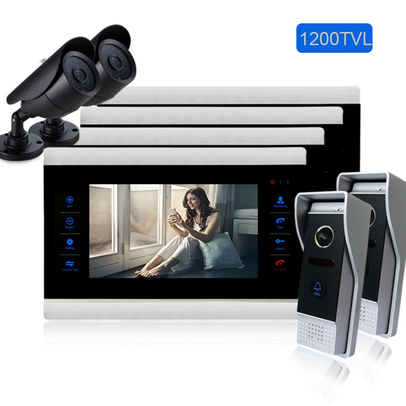 

Homefong 10 ''Color Display LCD Video Door Phone Intercom Home Security Doorbell System Night Vision Monitor High Definition