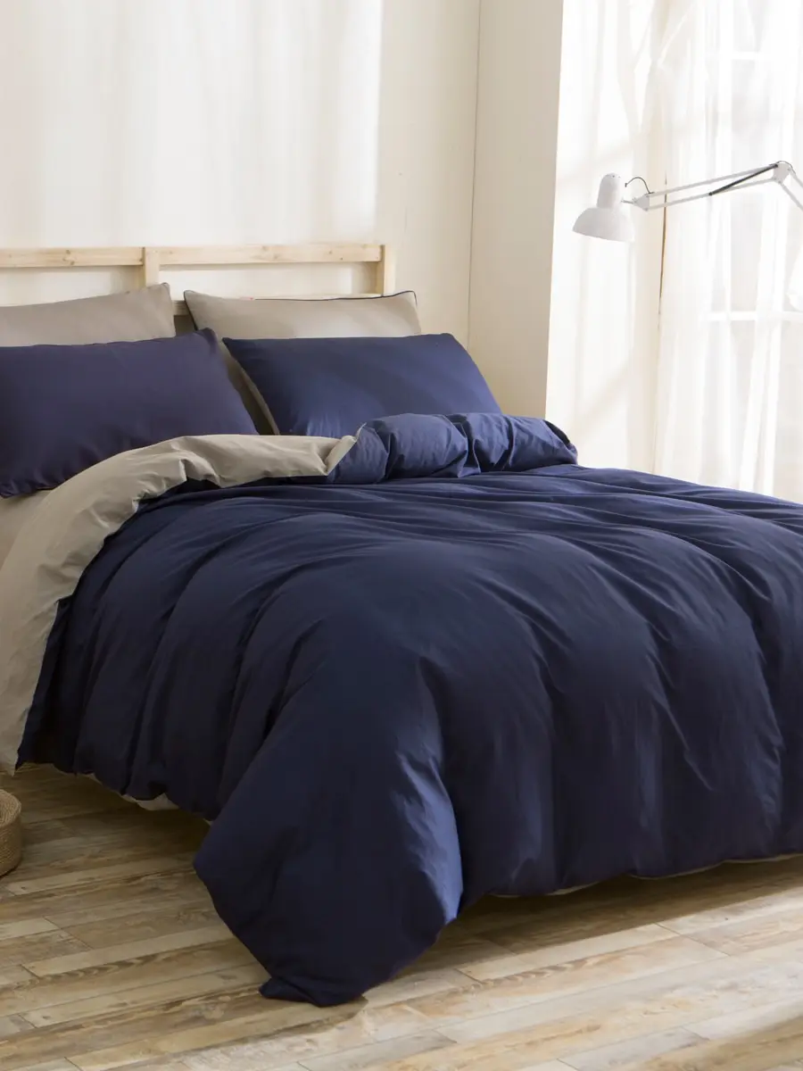 

3/4 Pcs Duvet Cover Set Simple Design Leisure Soft Solid Casual Bedding Set