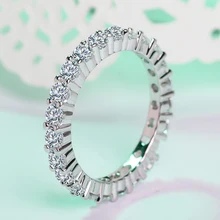 Роскошная женская маленький фианит камень кольцо серебряное обручальное кольцо из розового золота кольца ювелирные изделия обещание обручальные кольца для влюбленных для Для женщин