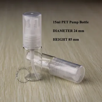 

15ml PET Plastic Lotion Pump Spray Bottle Plastic Bottle Cosmetic Packaging Emulsion Containers With Transparent Spray Lid 50PCS