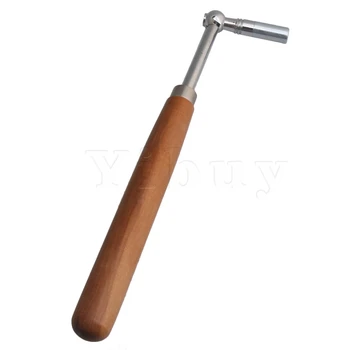 

Yibuy Professional Jujube Wood Wrench L-shape Piano Metal Tuner Spanner Hammer
