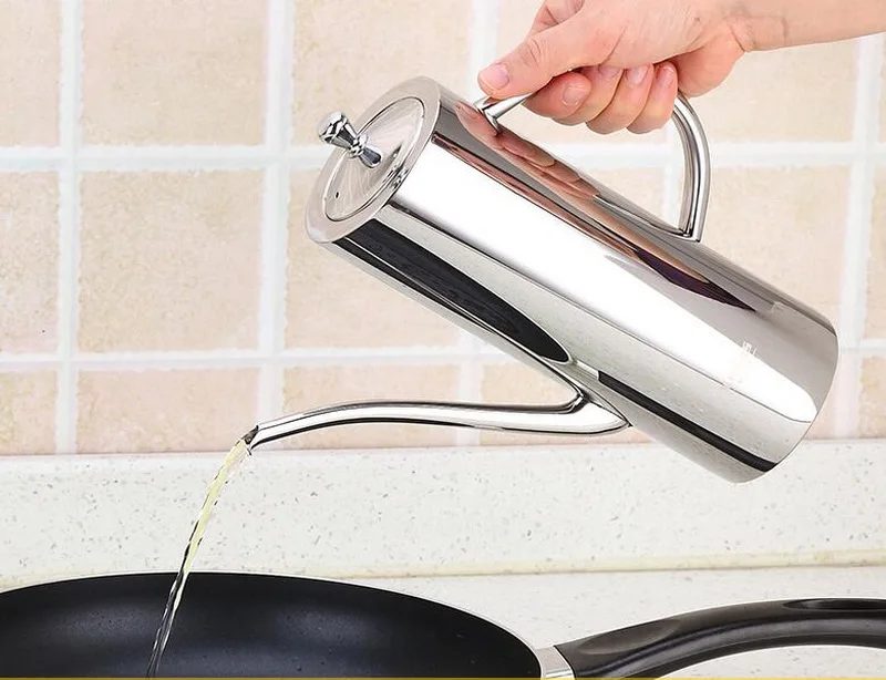 Stainless steel kitchen oil bottle leak proof home tool vinegar pot oil kitchen products seasoning bottle