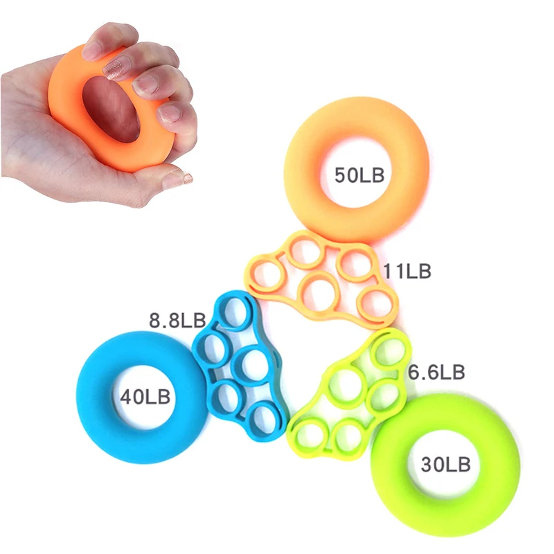 

Hot 1set Silicone Finger Gripper Strength Training Resistance Band Gym Fitness Hand Expander Exerciser Muscle Relaxing Grip Ring