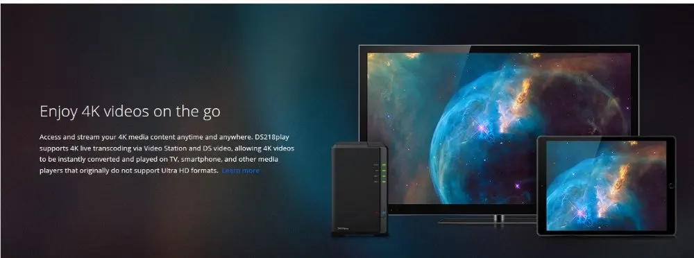 NAS Synology Disk Station DS218play 2-bay бесдисковый nas сервер nfs Сетевое хранилище Облачное хранилище, 2 года гарантии