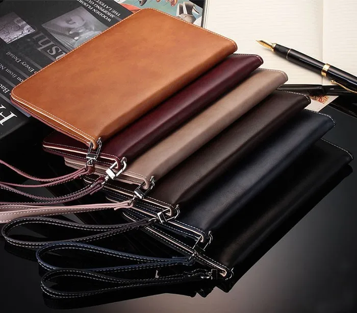 Top Grade Retro Business Striped Leather Case for iPad Ultrathin Handheld Stand Card Smart Cover for Apple iPad  (12)