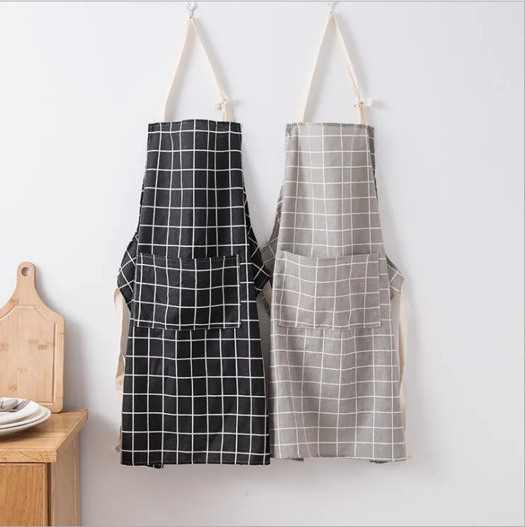 New Hot Fashion Lady Women Men Adjustable Cotton Linen High-grade Kitchen Apron for Cooking Baking Restaurant Pinafore