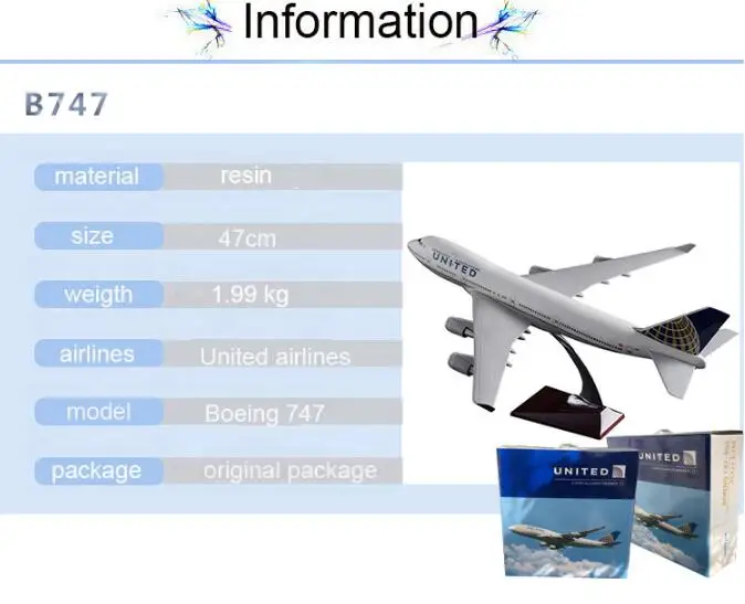 47 см смоляные Российские авиалинии Аэробус А320 летательные аппараты Аэрофлота Airways модель самолета Юнайтед Эйрлайнз Боинг 747 модель самолета