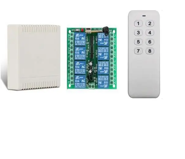 DC 12V 24V 500m 8CH 8 CH Wireless светодиодный светильник с дистанционным управлением Switch