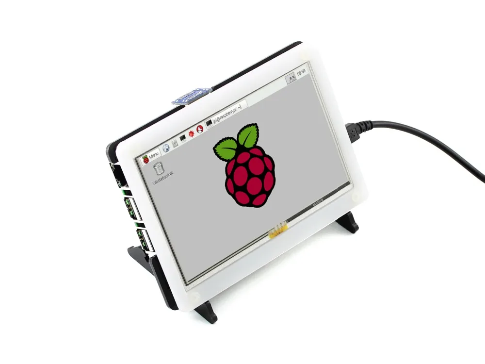 Waveshare RPi 5 дюймовый ЖК Дисплей HDMI с двухцветным чехлом резистивный сенсорный