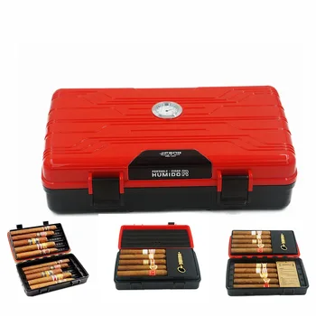 

JIFENG Multifunction Double-Deck Travel Cigar Water-Proof Humidor With 2 Humidifier Punch Cutter For Cohiba Cigars
