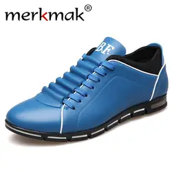 Merkmak/Большие размеры 38-48, мужская повседневная обувь, модная кожаная обувь для мужчин, летняя мужская обувь на плоской подошве, Прямая
