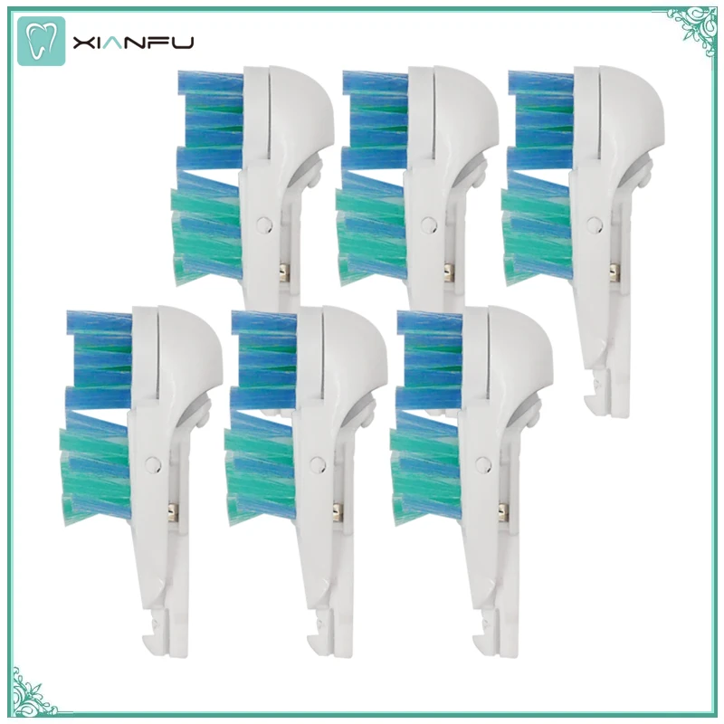 

6PCS Oral b Electric Toothbrush Replacement Heads for Braun Pro-Health Anti-Microbial Battery Powered Tooth brush Soft Bristles