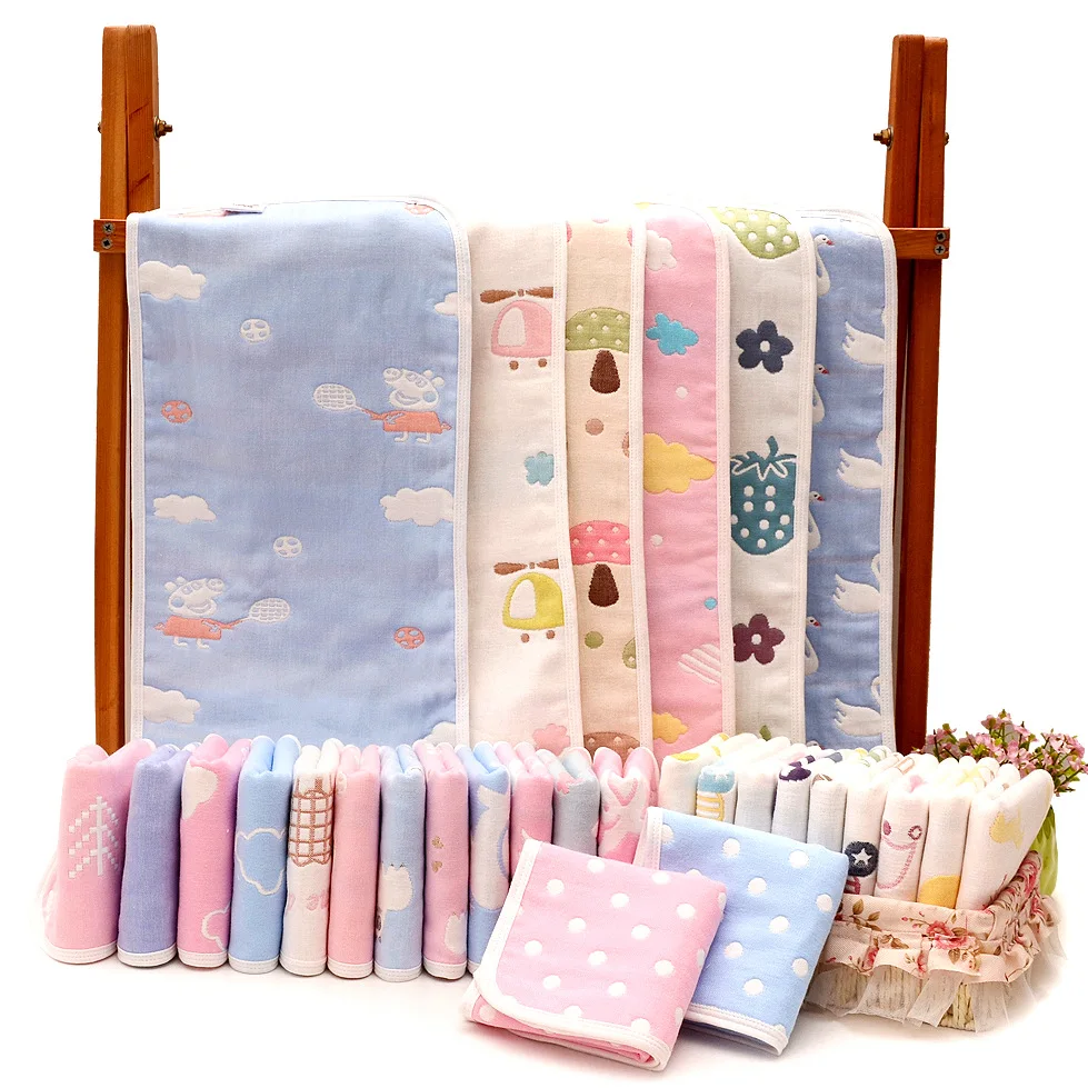 

25*50cm high quanlity cotton baby towel cartoon bear baby washcloth handkerchief kids feeding wipe cloth towel