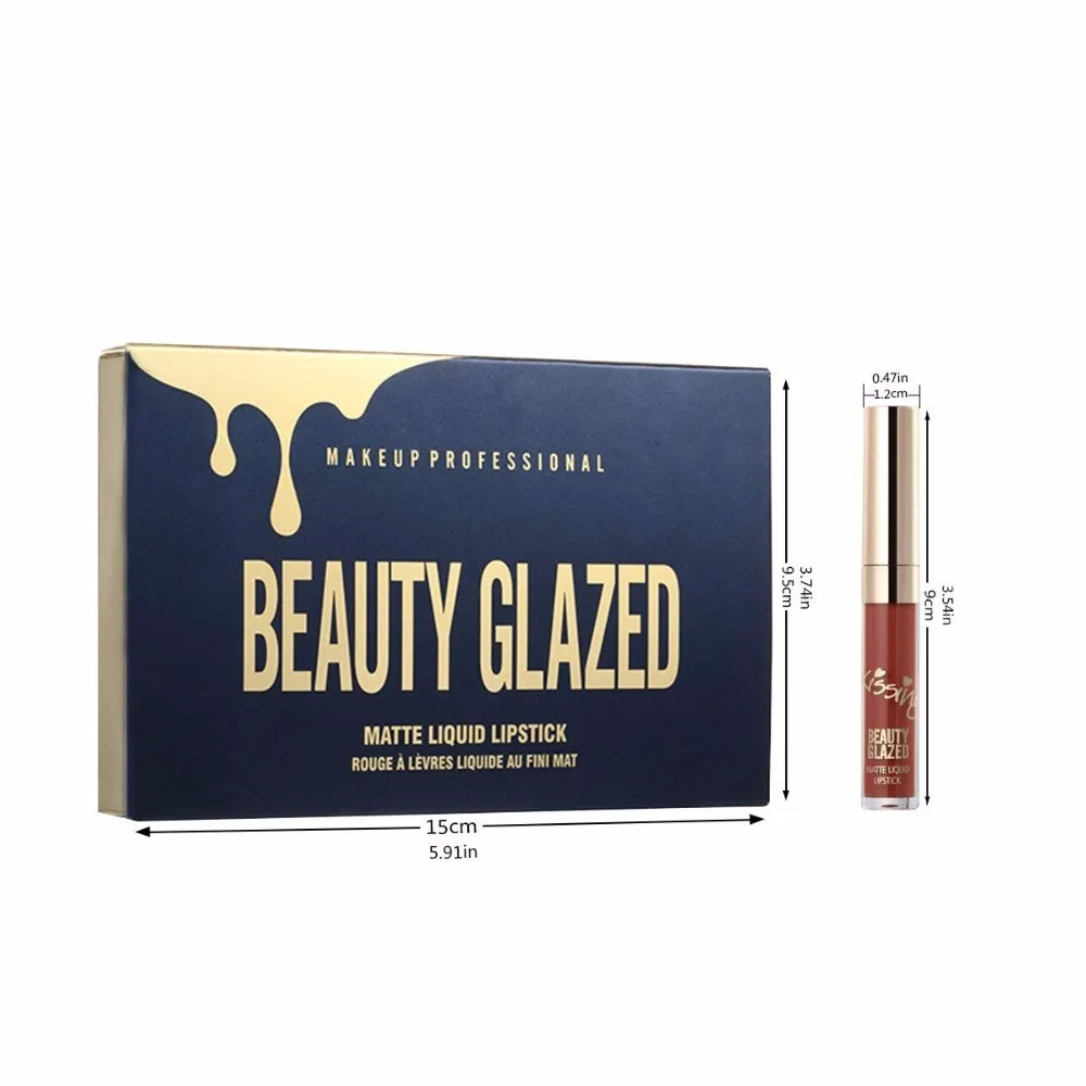 BEAUTY GLAZED 6 шт./компл. профессиональный макияж губ губная помада 6 долговечные цвета губная помада Матовая жидкая помада блеск для губ