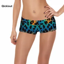 Шорты qickitout модные новые фитнес-шорты женщины повседневные градиентные синие леопардовые цифровая печать эластичность талии шорты