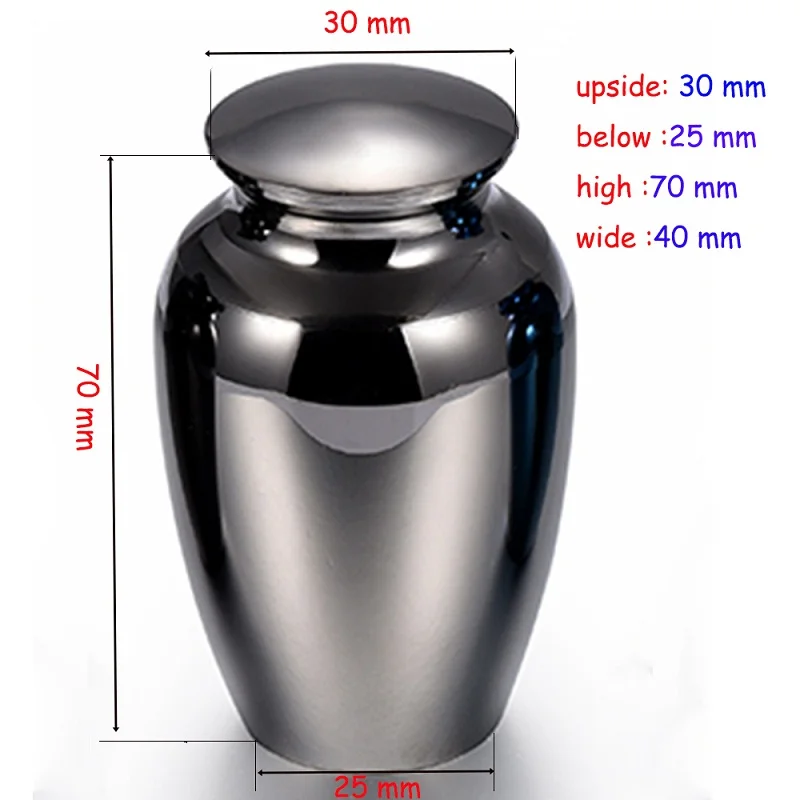 Кремация для праха, стальная человеческая урна для хранения пепла на память урны, доступная урна для похорон, урна для взрослых, шкатулка, сувенир - Окраска металла: Grey