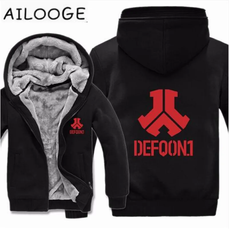 Зимние теплые Defqon 1 толстовки из плотного флиса новые печатные Defqon 1 рок-группа хип-хоп толстовка теплая подкладка Мужская куртка и пальто